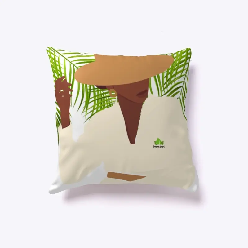 WOMAN IN HAT Indoor Pillow